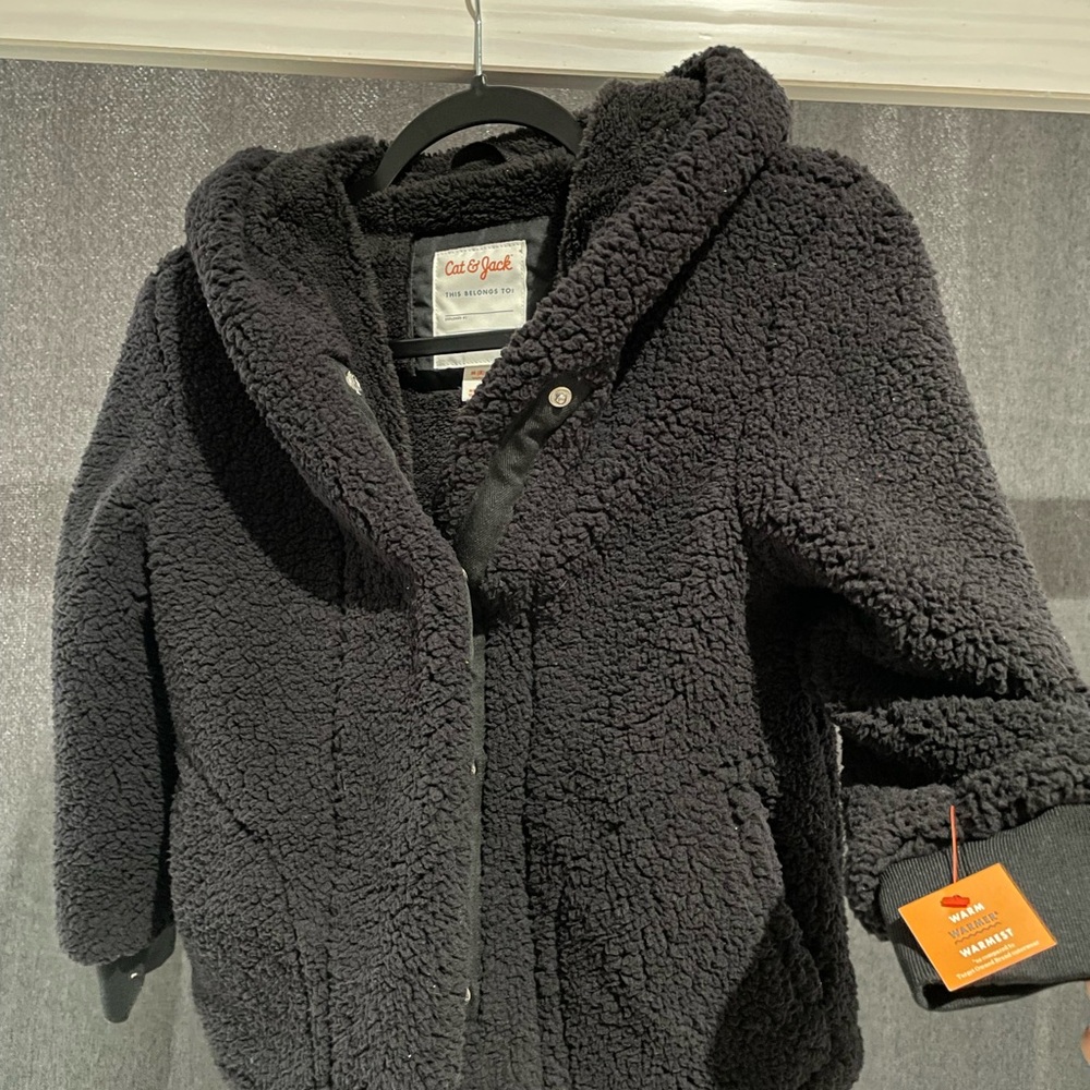 Cat & Jack Black Fleece Hooded Jacket